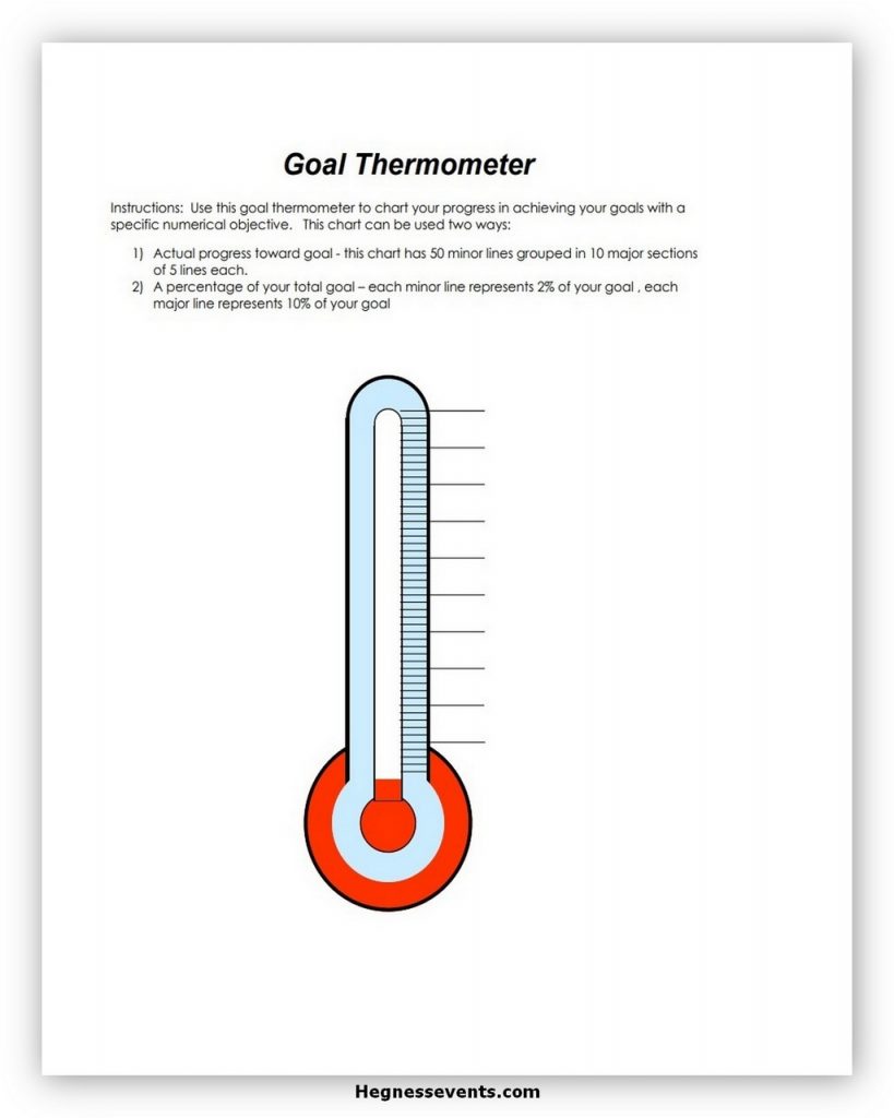 Thermometer Goal Tracker Template 09