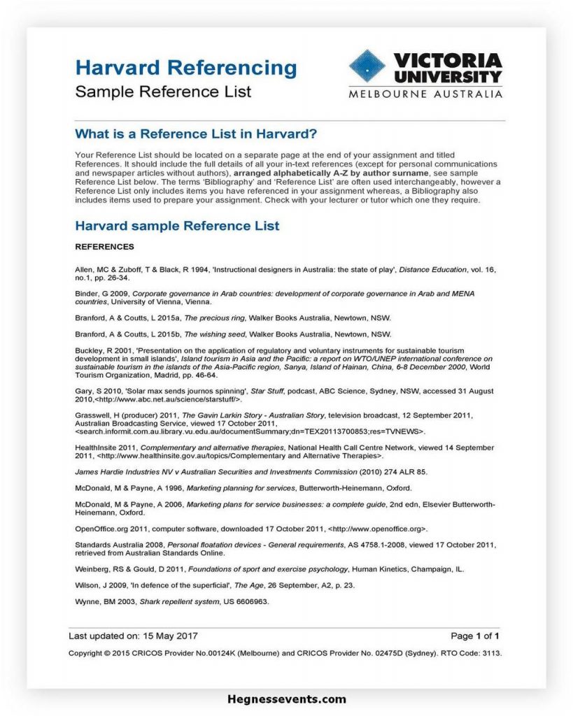 reference list template 11