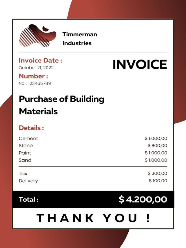 Construction Invoice Template PDF