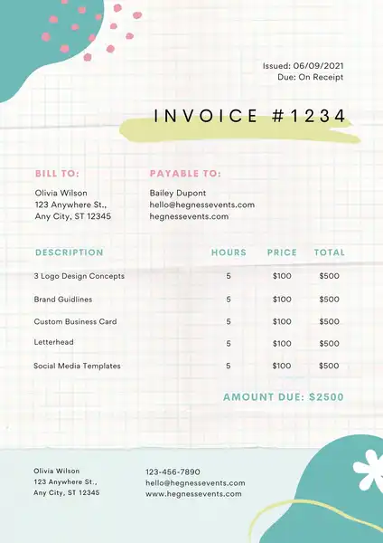 E commerce invoice template