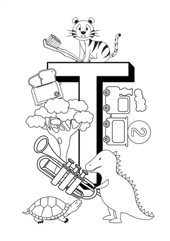 Letter T preschool crafts printable