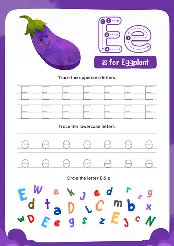 Letter e Preschool Crafts Eggplant