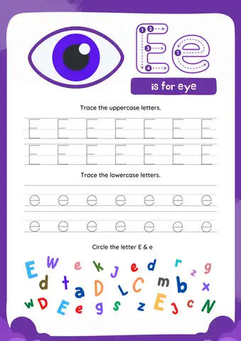 Letter e Preschool Crafts Eye